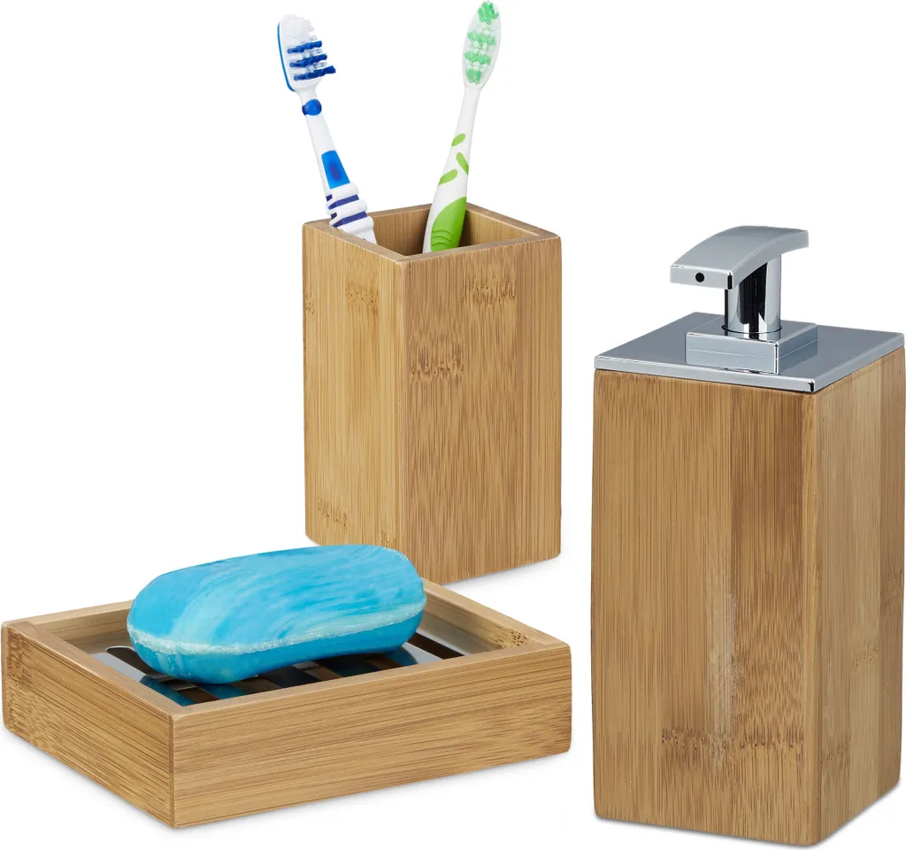Relaxdays Set Bagno 3 Pezzi - Crea la Tua Spa Personale a Casa