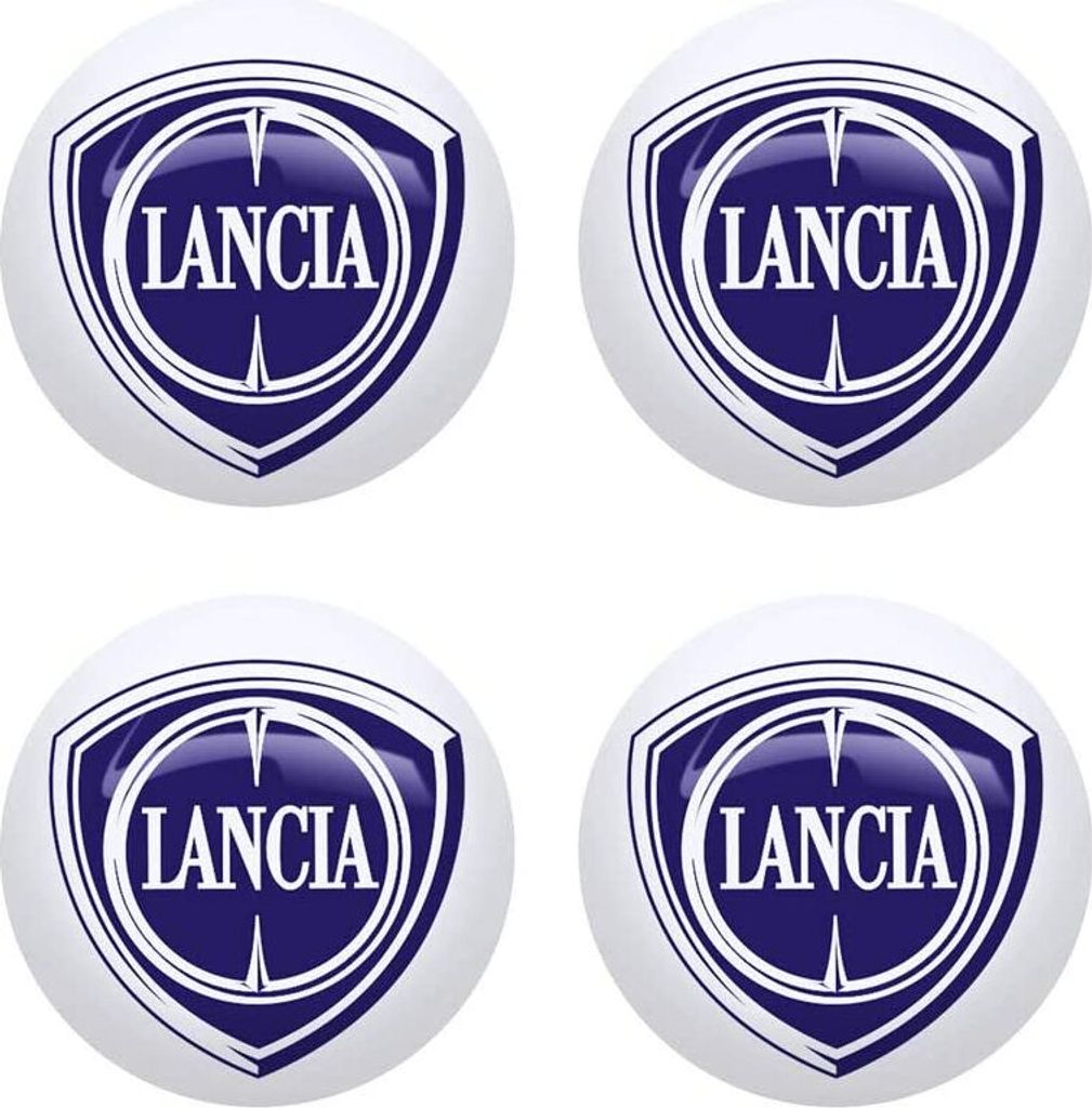 Oficjalna naklejka Lancia 3D, średnica 9 mm, 4 sztuki Zdjęcie produktu 