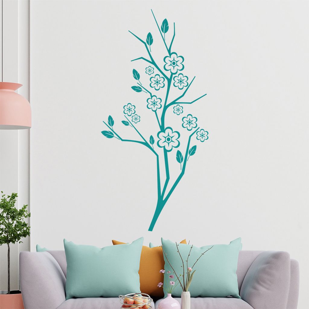 Kirschbaum - Blüten - Äste Wandtattoo in 6 Größen - Wandaufkleber Wall Sticker - Dekoration, Küche, Wohnzimmer, Schlafzimmer, Badezimmer