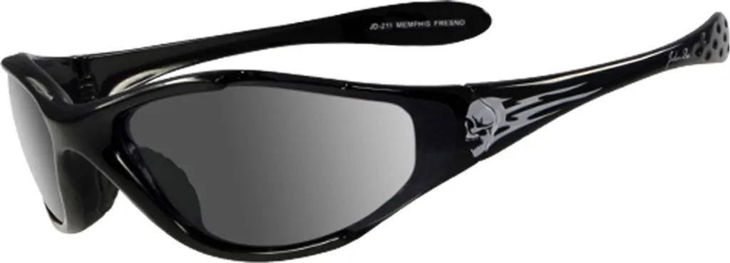 Lunettes de soleil Anti-Éblouissement John Doe Memphis Skull Black HD