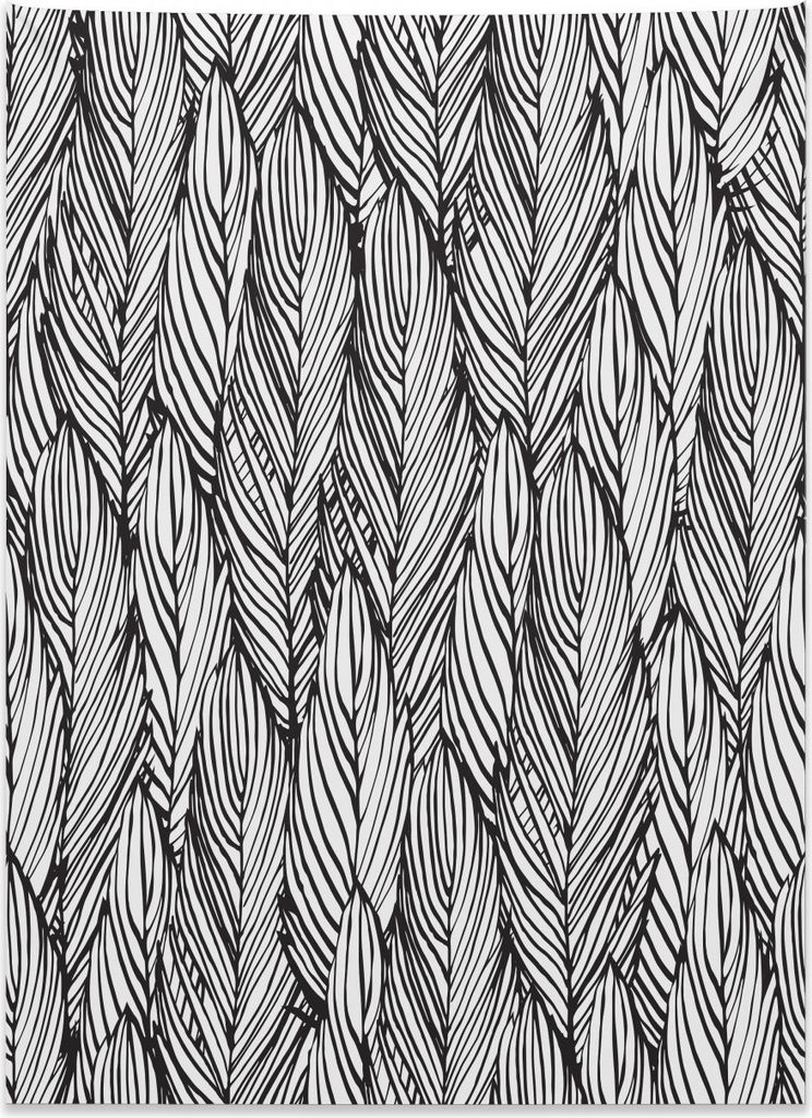 Abakuhaus Feder Wandteppich, Monochrome Gliederung aus Weiches Mikrofaser Stoff Kein Verblassen Klare Farben Waschbar, 110 x 150 cm, Anthrazit grau...