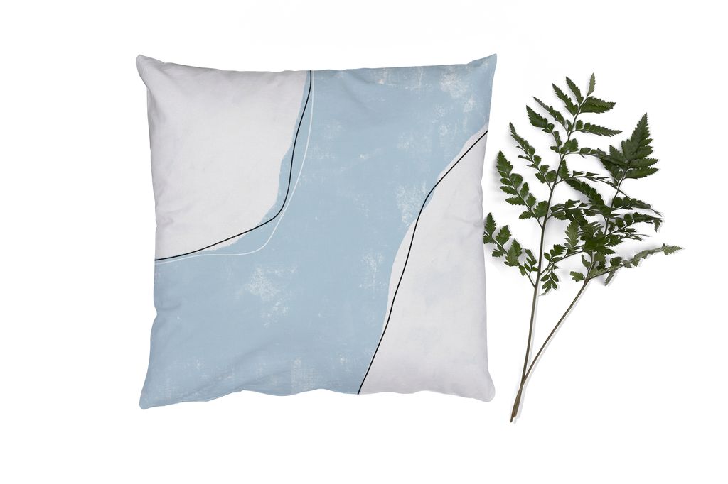 MuchoWow Zierkissen Sofakissen Wohnzimmer Dekokissen 60x60 cm Blau - Minimalismus - Abstrakt - Sitzfläche - Foto Polster