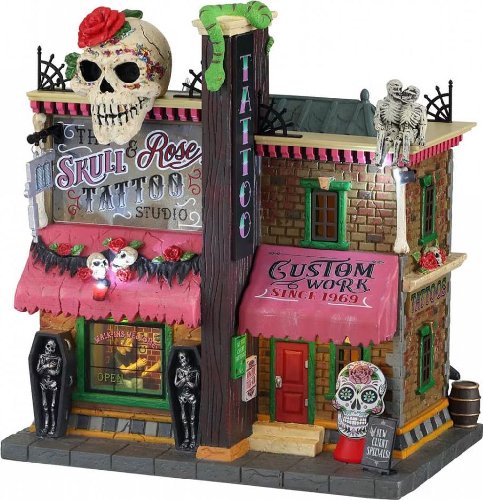 The Skull & Rose Tattoo Studio - Lemax Spooky Town Gebäude