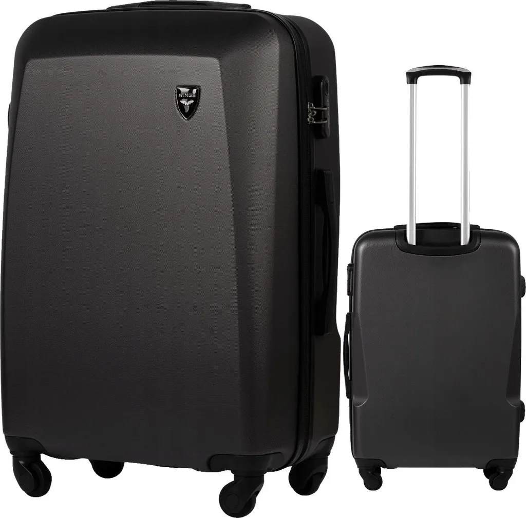 Valise de voyage grise en ABS robuste, 4 roues pour vacances et séjours
