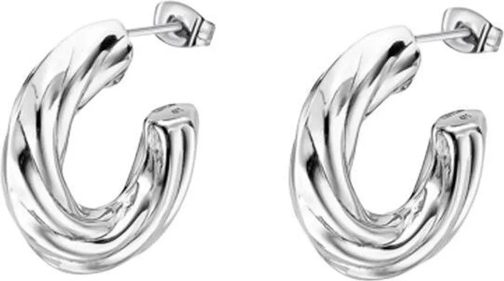 Boucles d'oreilles créoles Lotus pour femme en acier inoxydable