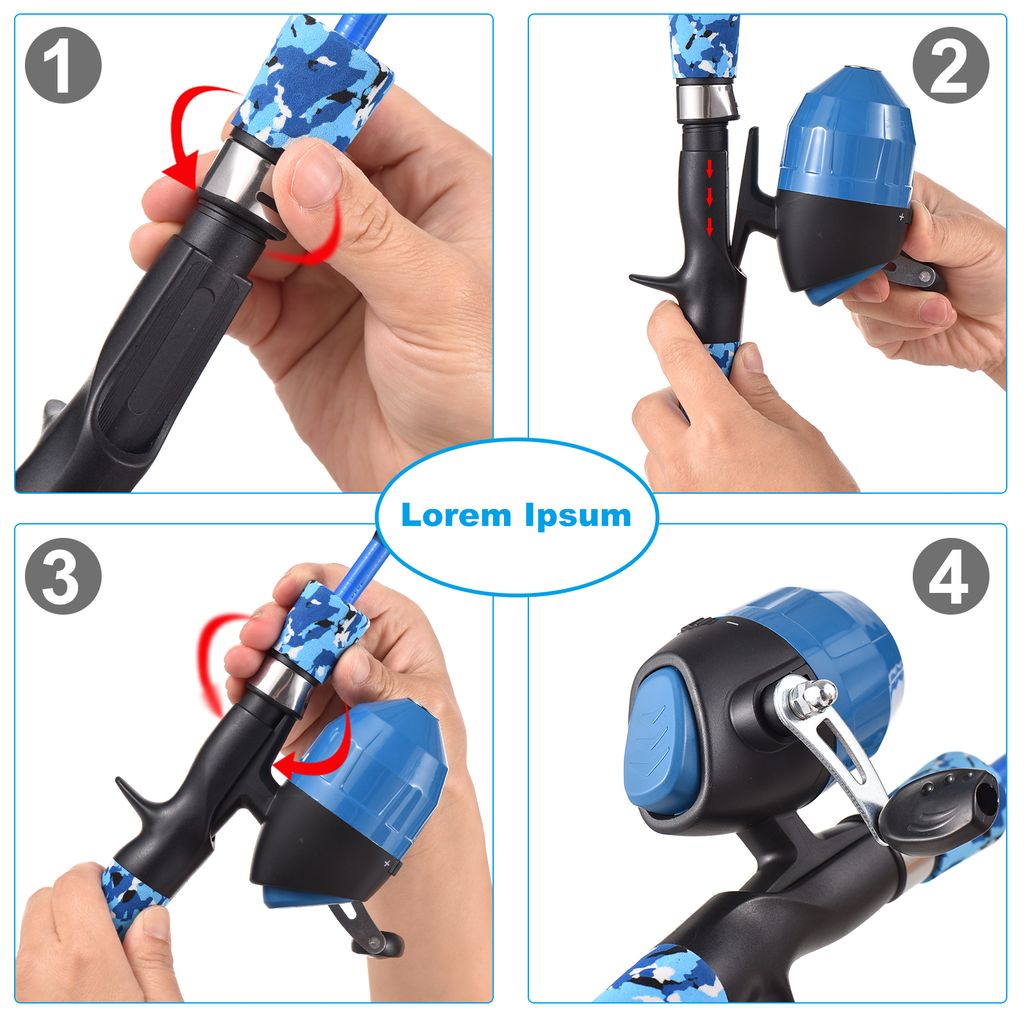 Kinder Angel Set 1,8m - Komplettset Mit Rolle & Zubehör Für 3-10 Jahre