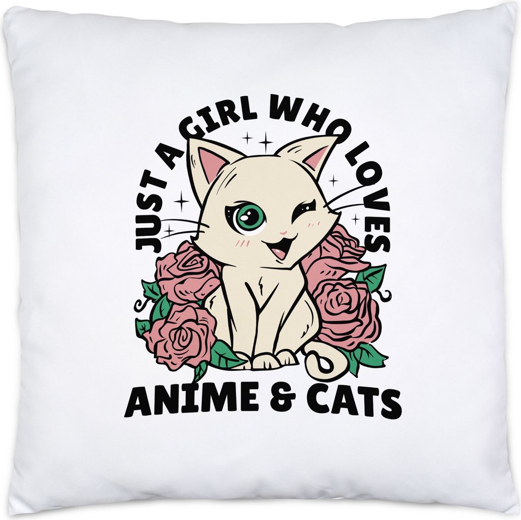 Just A Girl Who Loves Anime & Cats Kissen für Anime Produktbild 