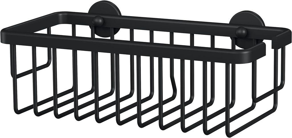 tesa MOON BLACK Duschkorb matt für Dusche und Badewanne Zdjęcie produktu 