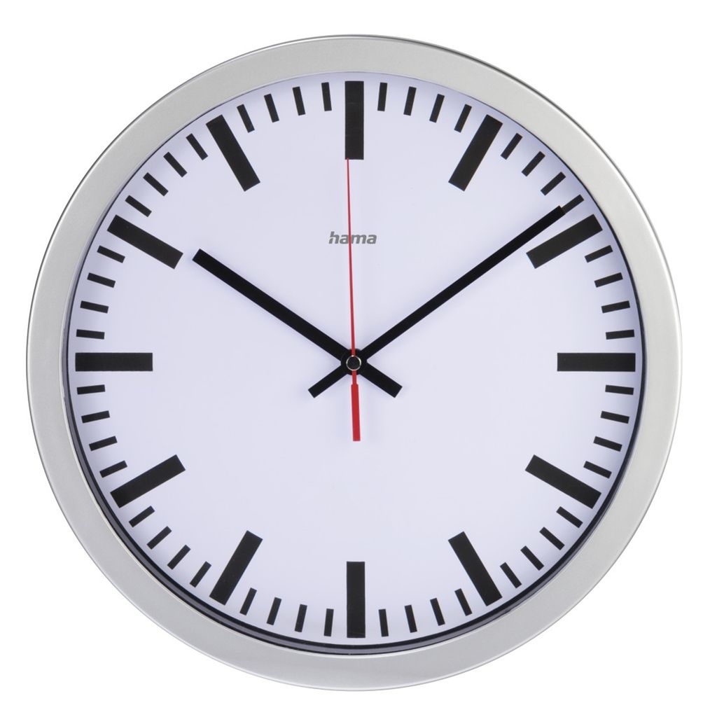 Hama Funkuhr Bahnhof 00186385 silber Produktbild 