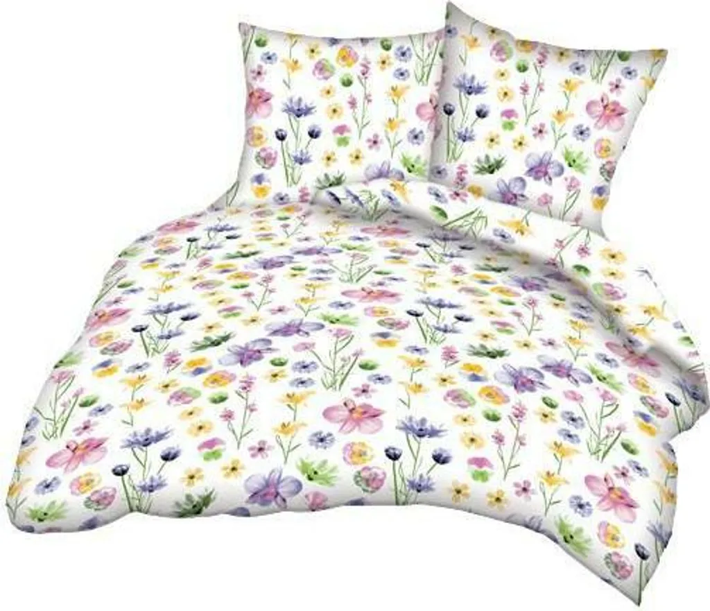 Linge de lit coton 200x220 anti-transpiration fleurs KARO blanc 135B