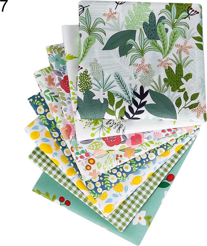 1 Set schöne blumdruckgedruckte Patchwork-Stoff elegant auffälliger Stoffnähtuch für Zuhause-7