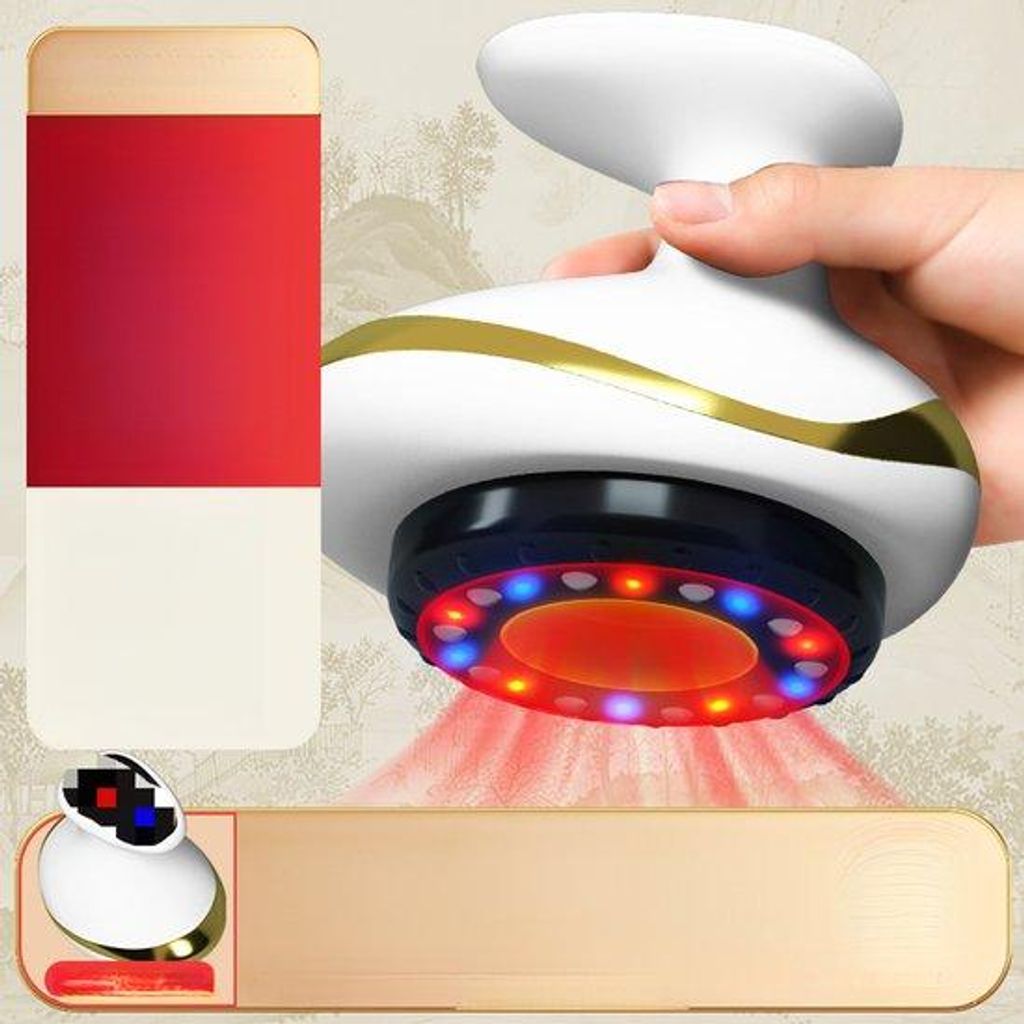 Elektrische massageborstel, lichaamsvorming, massage, gua sha, voor benen, armen en buik, digitale weergave, 9 standen, oplaadbaar, wit