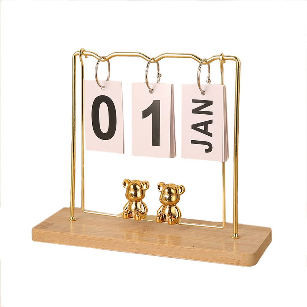INF Metall-Schaukelkalender-Nachbildungation: Moderne und einfache Nachbildungation Holzfarbe