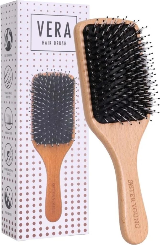 SISTER YOUNG VERA WOOD BRUSH BV - Holzhaarbürste mit Wildschweinborsten und Nylon
