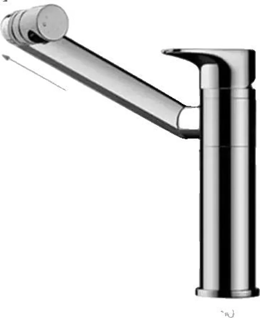 Miscelatore Lavabo Soprapiano Argento Girevole - Design Monocomando