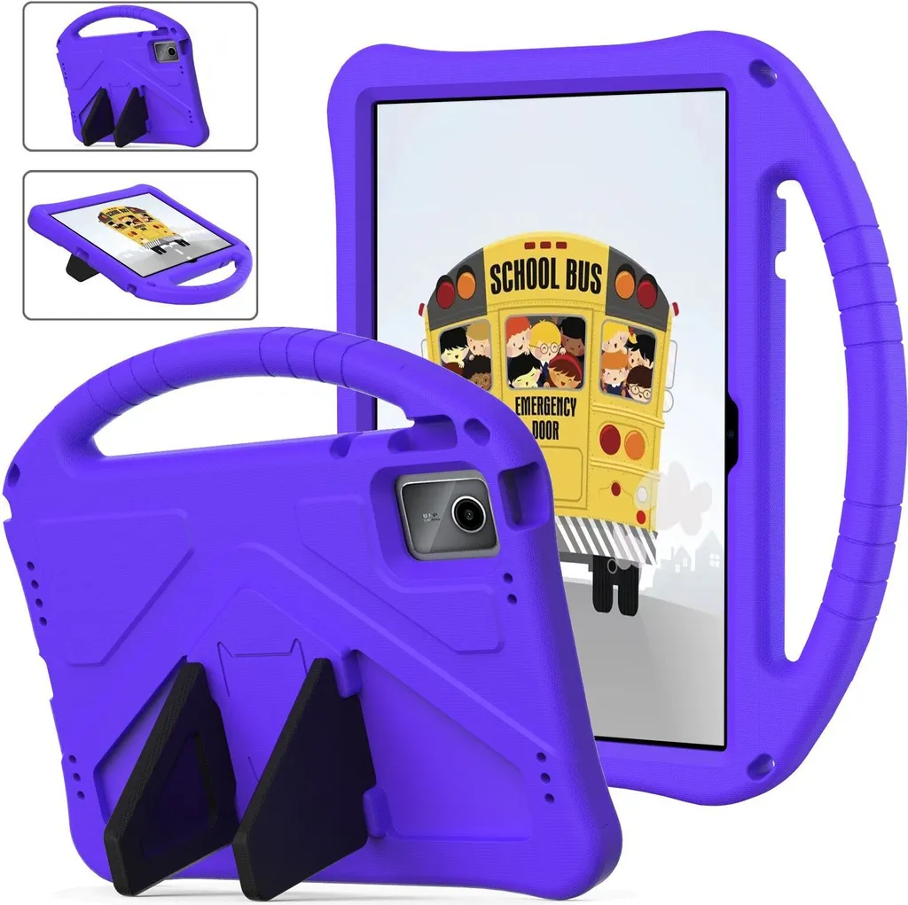 Custodia per bambini per Lenovo Tab M11 2023 TB-330FU/Xiaoxin Pad 2024 11" TB-331FC, custodia antiurto leggera in EVA con supporto pieghevole e maniglia Viola