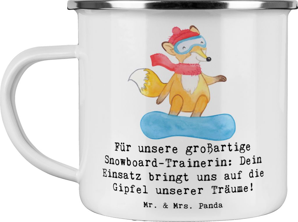 Mr. & Mrs. Panda Teetasse Snowboarden Trainerin - Weiß - Geschenk, Snowboard Techniken, wandertasse, großartige Snowboard-Trainerin, becher email...