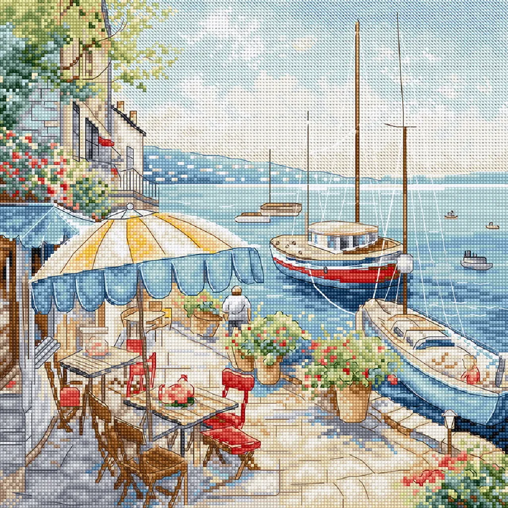 Kit Broderie Point de Croix Compté Seascape - Loisir Créatif Letistitch