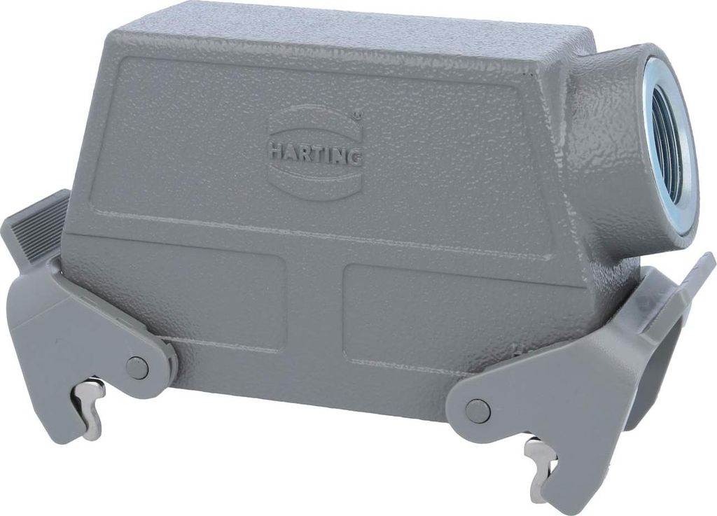 HARTING Han 24B Tüllengehäuse hoch, 1xM25 seitlicher Kabelabgang, mit 2 Querbügeln Verschraubung M25 Klemmbereich 9,0mm