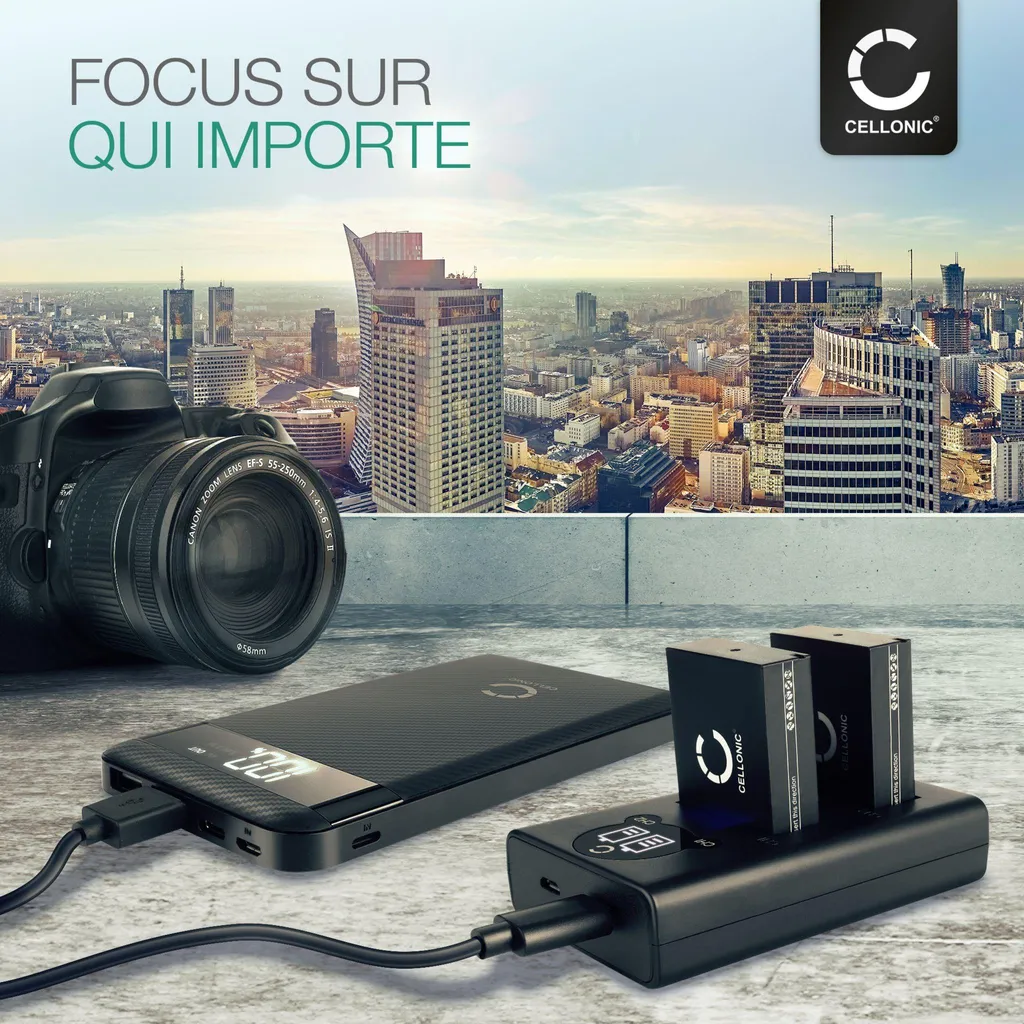 Plus de panne de batterie : Pack LP-E12 pour Canon EOS M50 et Chargeur x2 - 6