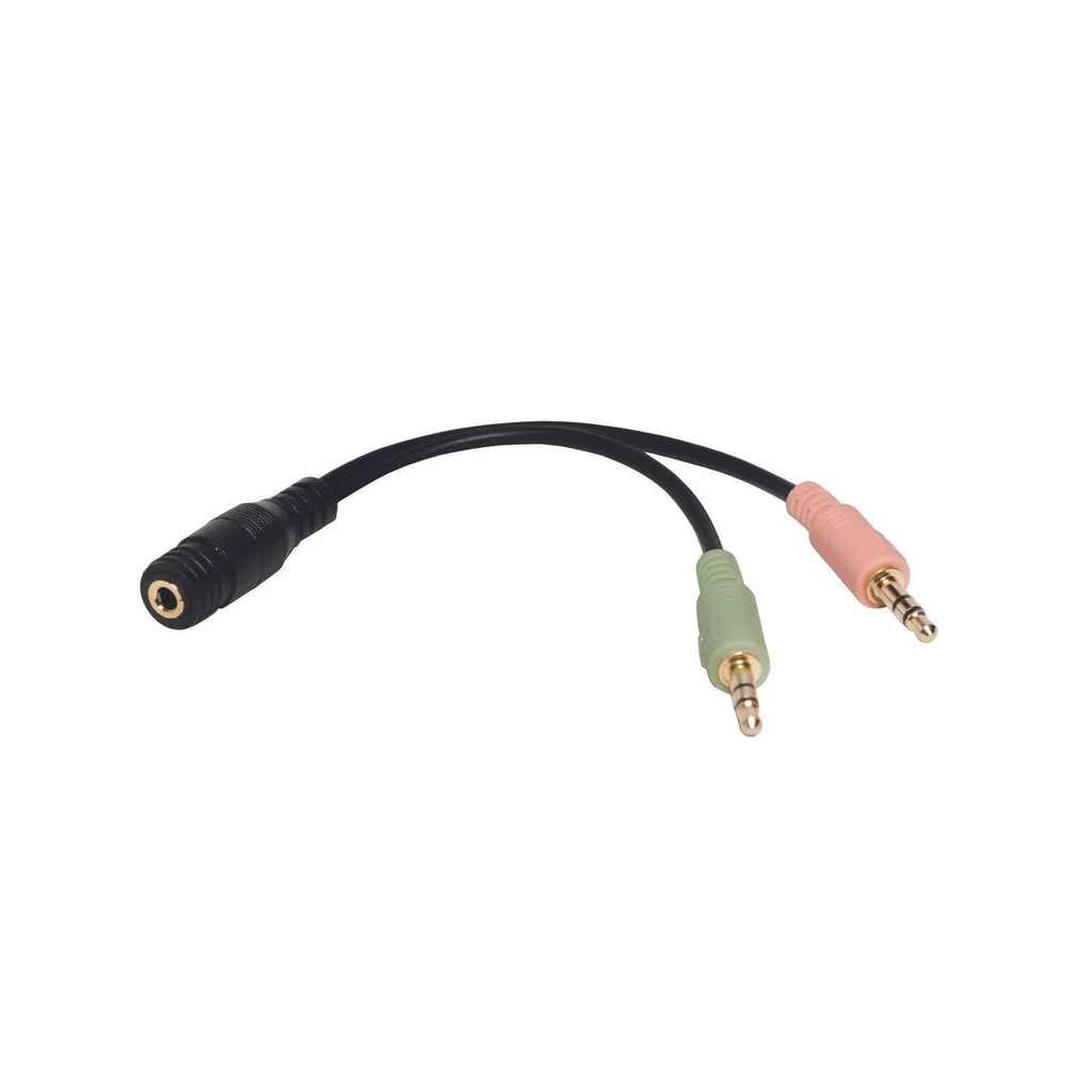 Logilink Adattatore Cuffie per Smart Working - Jack 3.5mm 4 poli Nero