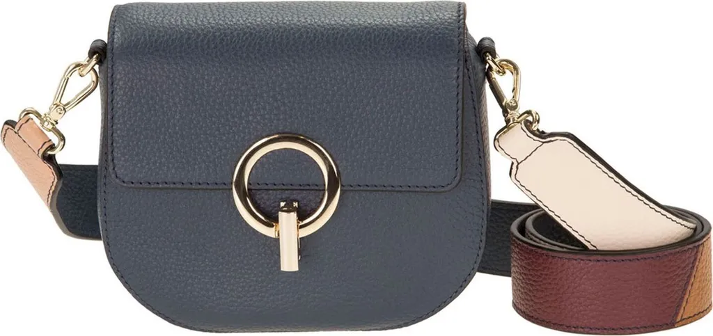 Petit sac à épaule bleu CINQUE Luna Mini en cuir léger et sans encombre