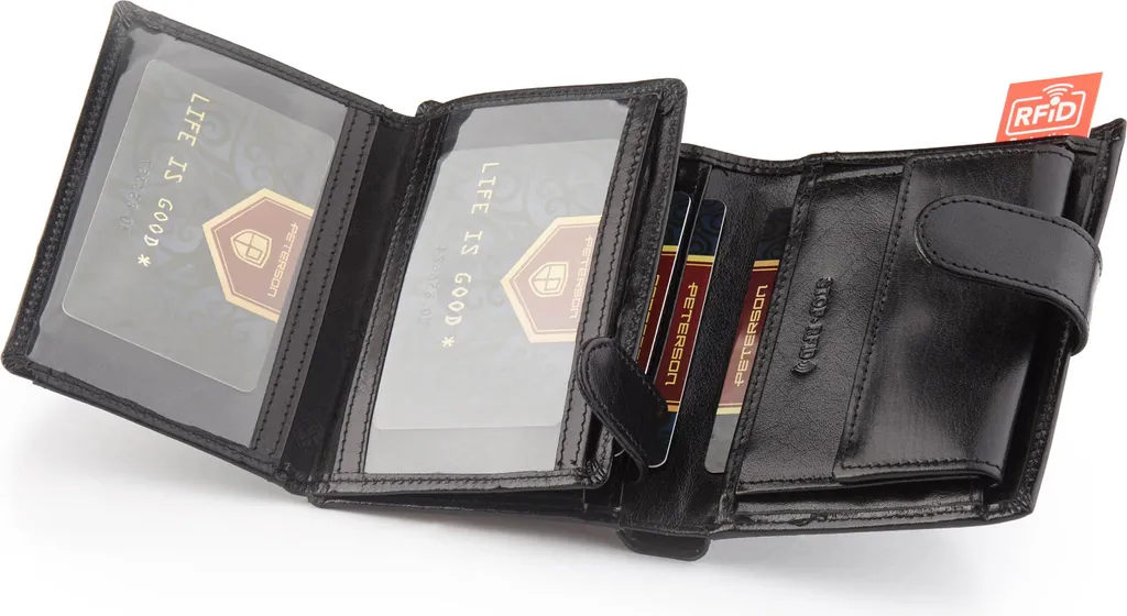 Peterson Yarikh Portafoglio Uomo in Pelle Nera: L'Essenza del Lusso - 5
