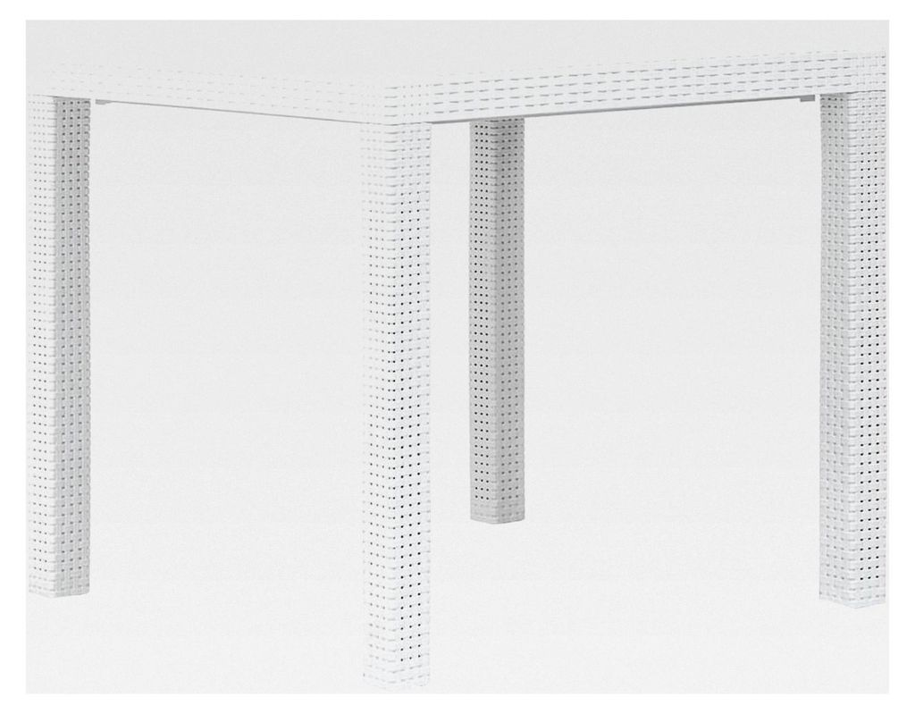 Gartentisch Weiß 79x79x72 cm Kunststoff Rattan-Optik, Kleiner Gartentisch für Terrasse, Bistro, Gartenparty, Balkon, Wohnzimmer