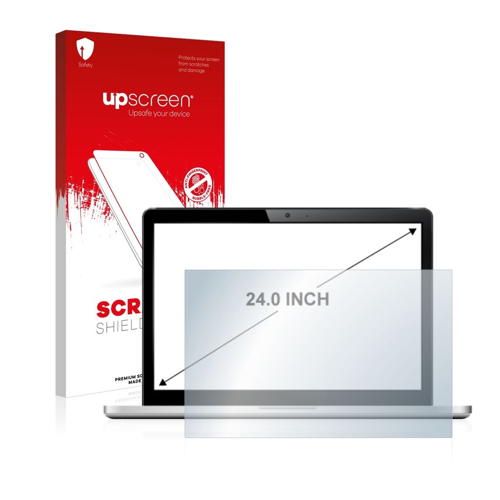 upscreen Schutzfolie für Notebooks mit 61 cm (24 Zoll) Displays 519 x 325 mm Displayschutz Displayschutzfolie Folie Klar Transparent