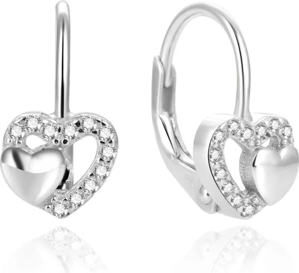 Boucles d'oreilles cœurs argent AGUC1283DL : hypoallergéniques et chic