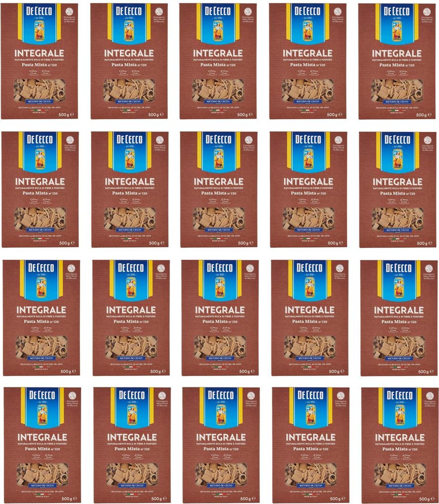 20x Pasta De Cecco Pasta mista integrali n. 120 Vollkorn italienisch Nudeln 500 g