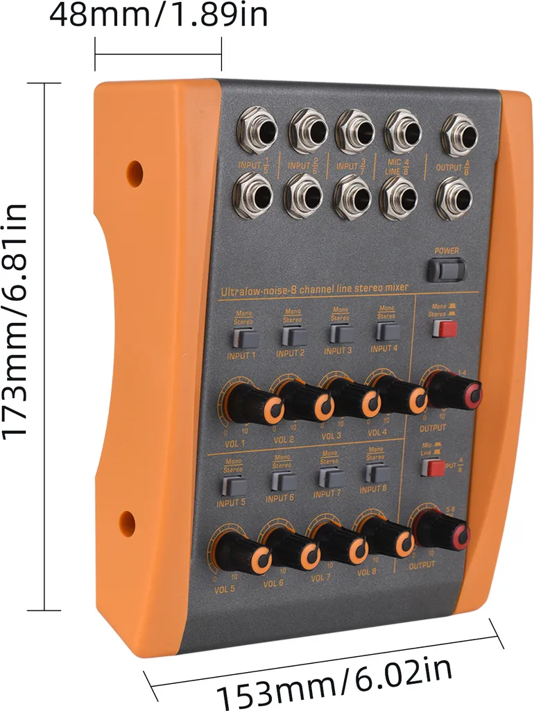 Table de mixage 8 canaux anti-souffle pour connecter plusieurs instruments