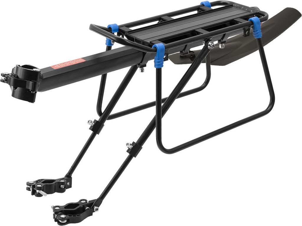 MidGard Fahrrad Gepäckträger für Sattelstütze aus Aluminiumlegierung, mit Reflektor- verstellbar für 24 - 29 Zoll Fahrräder, belastbar bis ma...