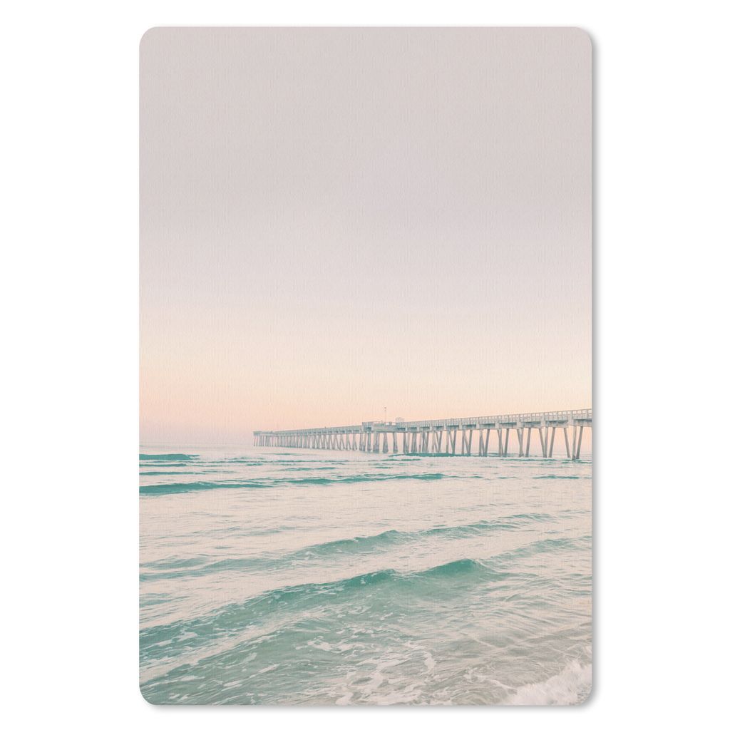 MuchoWow Mauspad Mousepad Meer - Strand - Brücke - Natur - Sonnenuntergang 18x27 cm - Mousepads - Maus Mat - Pad - Mausunterlage