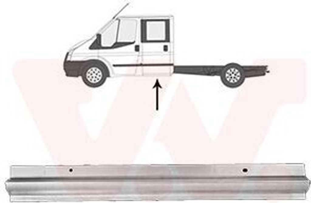 VAN WEZEL 1898100 Schweller Reparaturblech Einstiegblech Links Rechts Außen für FORD Transit Mk6 Pritsche / Fahrgestell (V347, V348, FM, FN, FF)