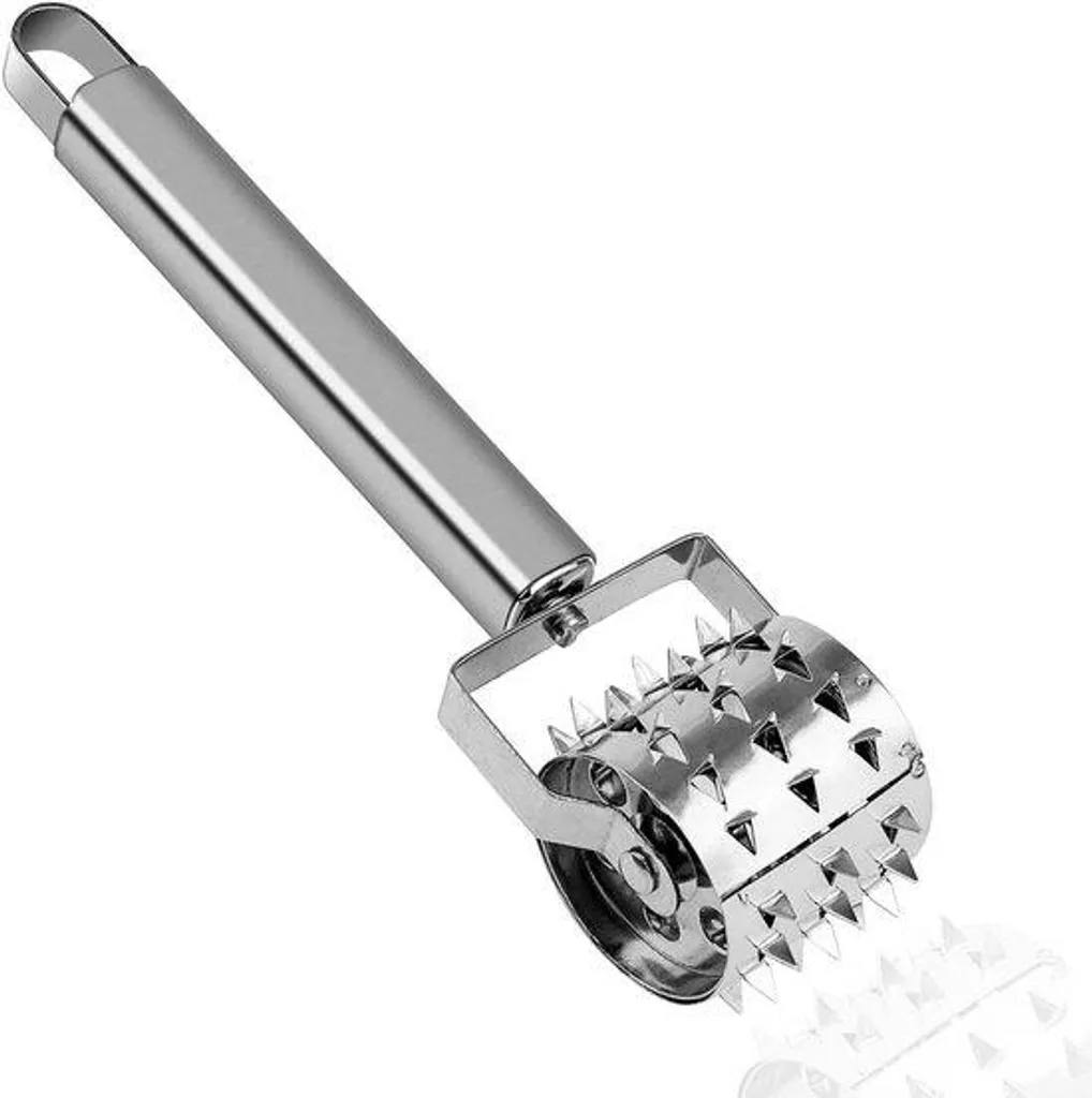 Rouleau à mariner en inox 19 cm avec dents de perçage pour steak