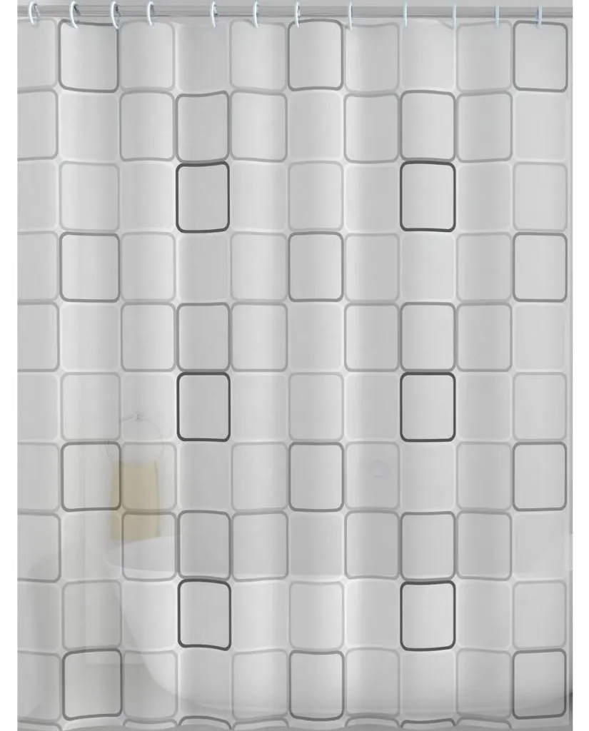 Rideau de douche pour baignoire d'angle gris Domino 240x200 cm étanche