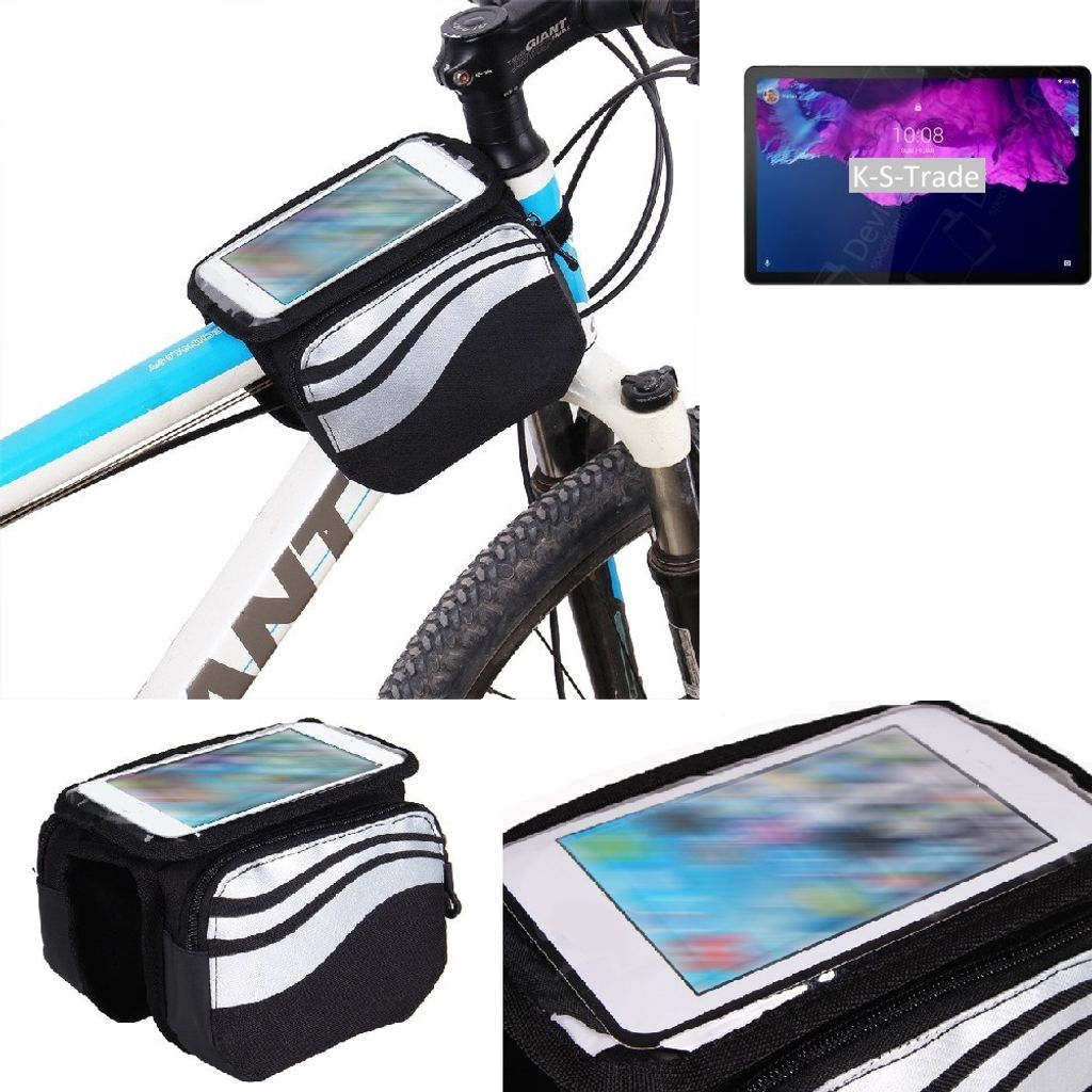 K-S-Trade Rahmentasche Fahrrad-Halterung kompatibel mit Lenovo Tab P11 Rahmenhalterung Fahrrad Handyhalterung Fahrradtasche Handy Smartphone Halterung