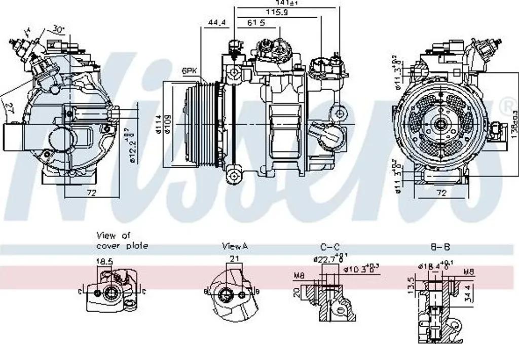 Nissens 890793 Compresseur de Climatisation OE 1879531 pour Ford Kuga
