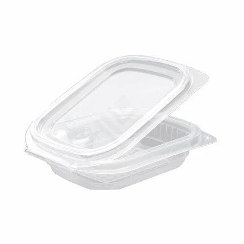 Feinkostbecher eckig  klar mit Deckel 250 ml (PP) [50 Produktbild 