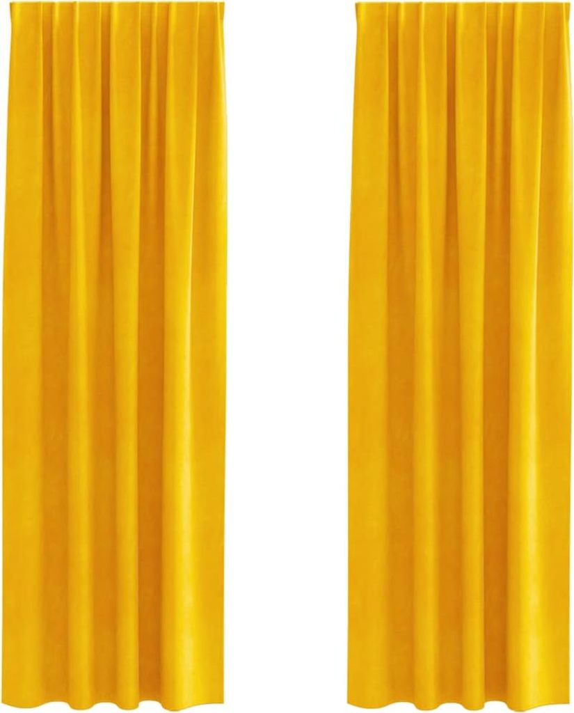 vidaXL Verdunkelungsvorhänge 2 pcs Senfgelb 140 x 225 cm Samt
