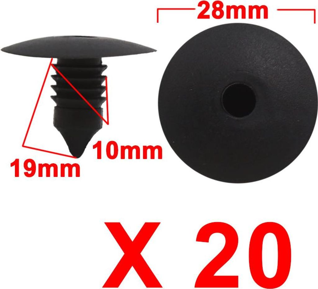 20 Stk. Innentür Verkleidung Platte Boden Form Clip Niethalter Verschluss 10mm de