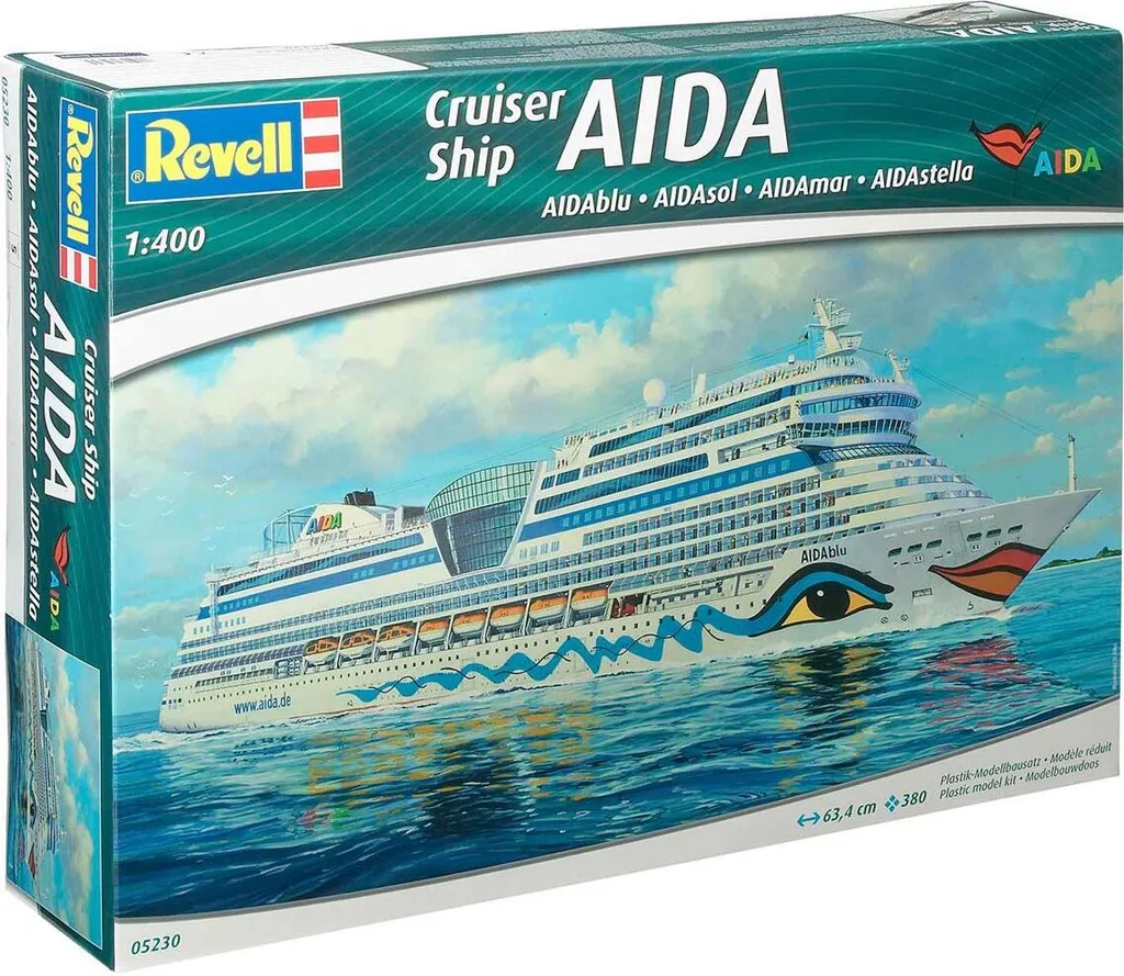 Maquette AIDAblu Revell 05230 détaillée avec coque structurée 1:400