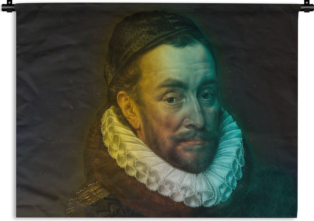 MuchoWow Wandteppich Wandbehang Wilhelm von Oranien - Adriaen Thomasz - Gelb 90x67.5 cm Tapisserie Dekoration Wandtuch - Fototeppich - Wand-Skulp...