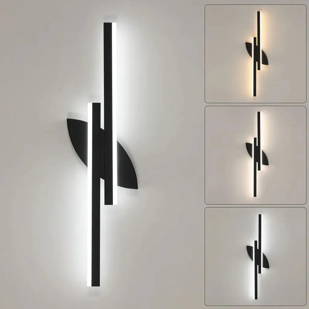 Luminaire Mural LED Design Noir - Éclairage Intérieur Tri-Couleur 14W