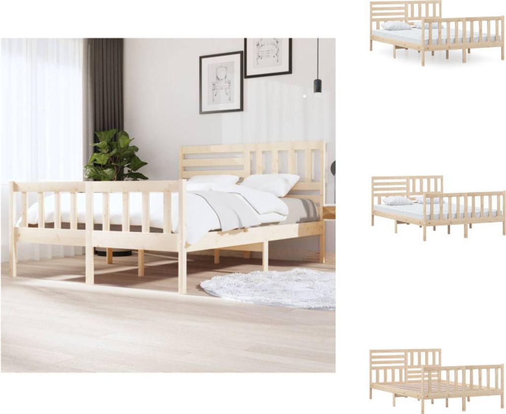 vidaXL Massivholzbett 140x200 cm - Betten & Bettgestelle