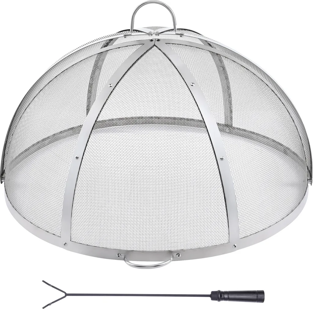 SucceBuy Couvercle Pare-Étincelles Foyer 76,2 cm en Acier Noir Robuste