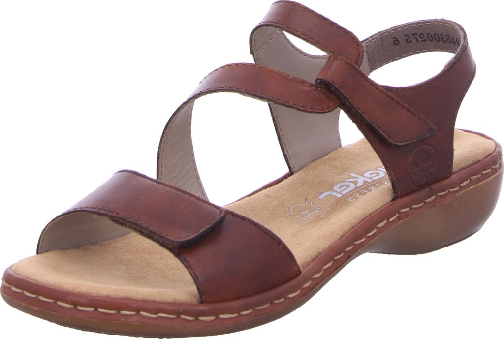 Rieker Damen Sandalen Sandalen Flach - Cognac - Größe 39