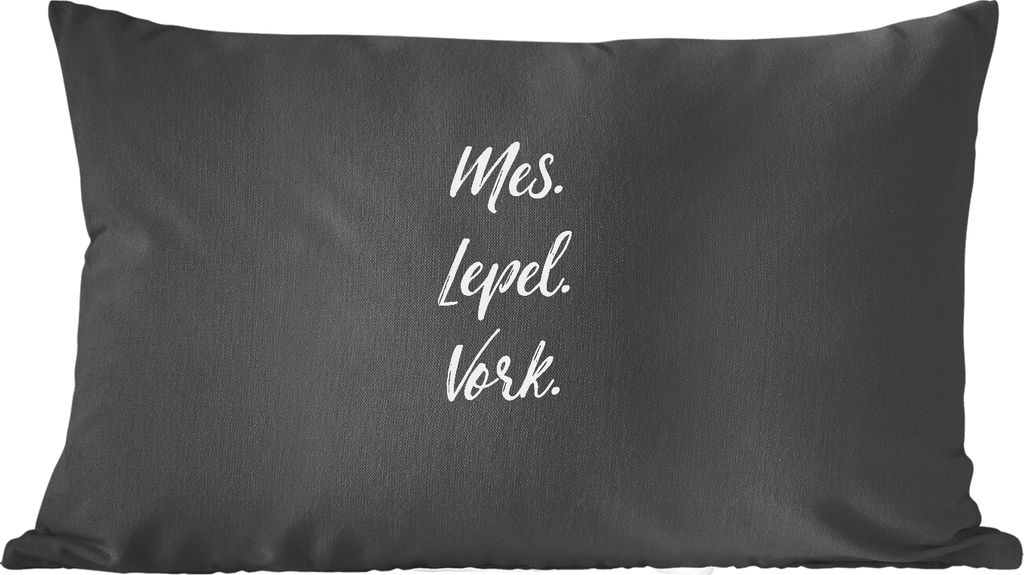 MuchoWow Zierkissen Sofakissen Wohnzimmer Dekokissen 60x40 cm Zitate - Kochen - Sprichwörter - Messer. Löffel. Gabeln. - Besteck. - Kopfkissen ...