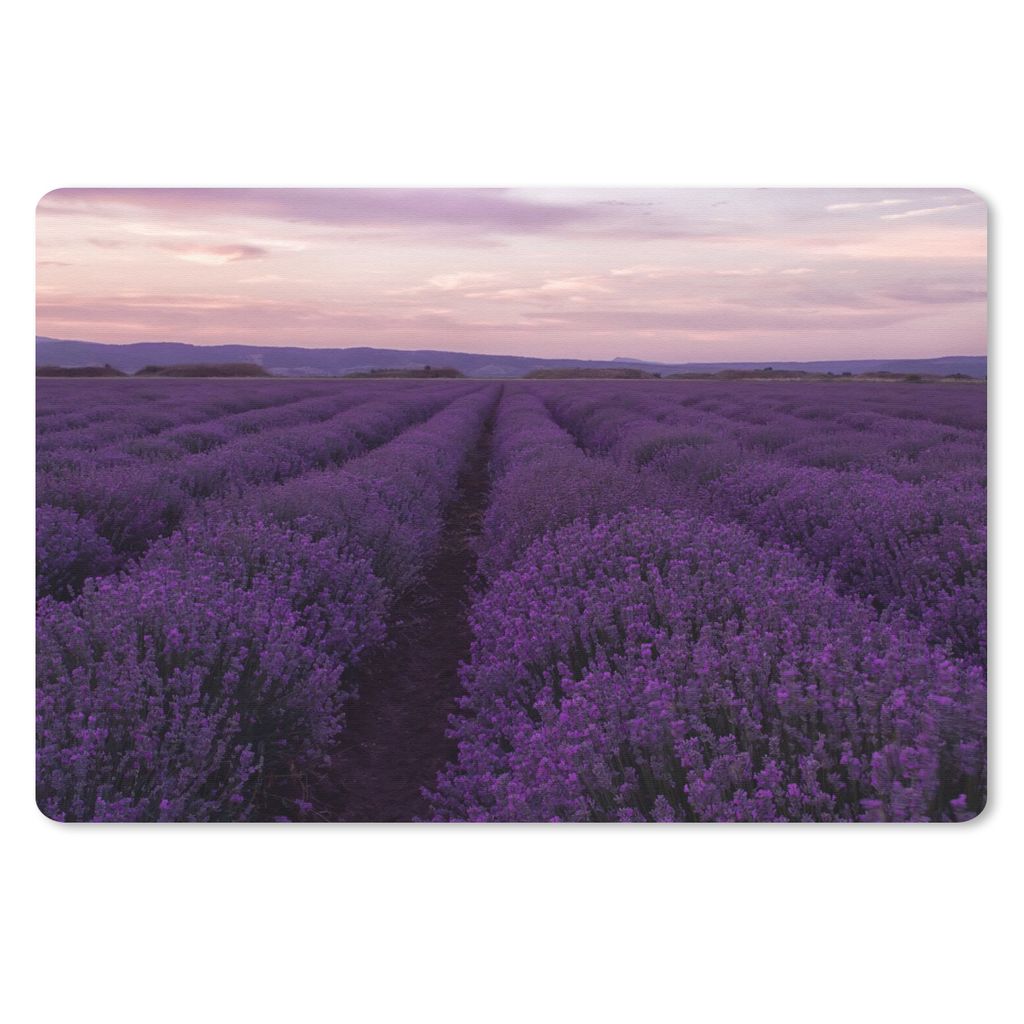 MuchoWow Schreibtischunterlage Lavendel - Lila - Blumen - Natur 60x40 cm - XXL Mauspad - Großes Mauspad